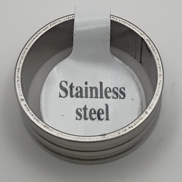 Unisex silver alloy stainless steel ring band U.S Size 9 - Picture 3 of 3